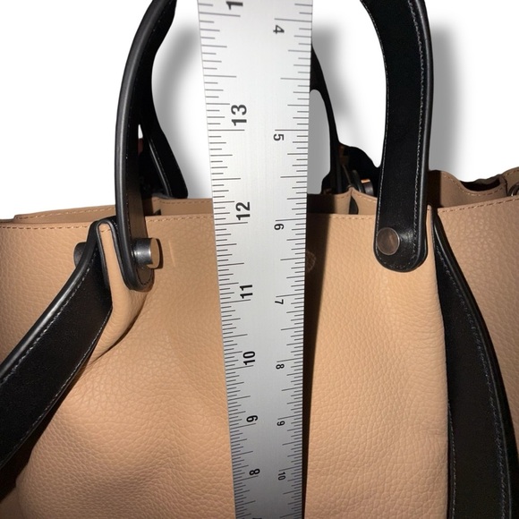 NWT ALL SAINTS Small Allington Tote with Interior Pouch - Tan/Black Handles - Picture 9 of 16